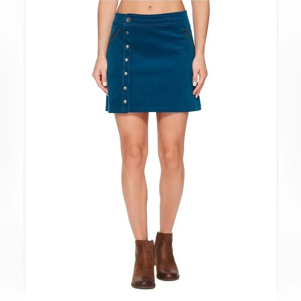 Kuhl Streamline Skirt Womens 4 Blue Marine Pavement Corduroy Outdoor Pockets NWT